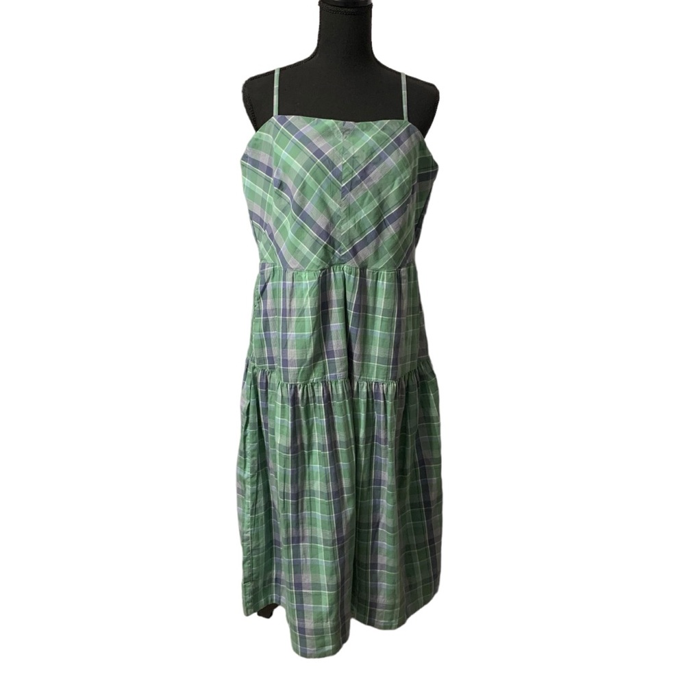 Free Assembly Adjustable Straps Cotton Summer Dress with side Pockets Size Large